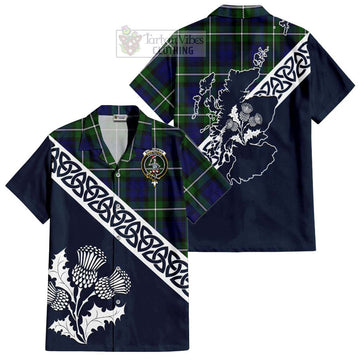 Bannerman Tartan Hawaiian Shirt Featuring Thistle and Scotland Map Kid - Tartan Vibes Clothing
