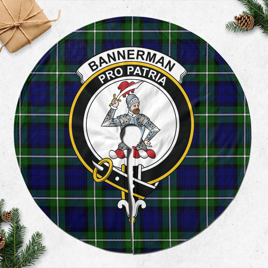 Bannerman Tartan Christmas Tree Skirt with Family Crest 47*47 inch - Tartan Vibes Clothing