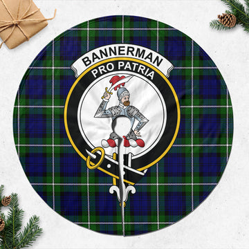 Bannerman Tartan Christmas Tree Skirt with Family Crest 47*47 inch - Tartan Vibes Clothing