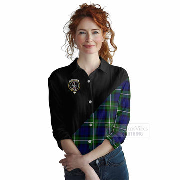 Bannerman Tartan Women's Casual Shirt with Family Crest and Military Logo Style Female - Tartan Vibes Clothing
