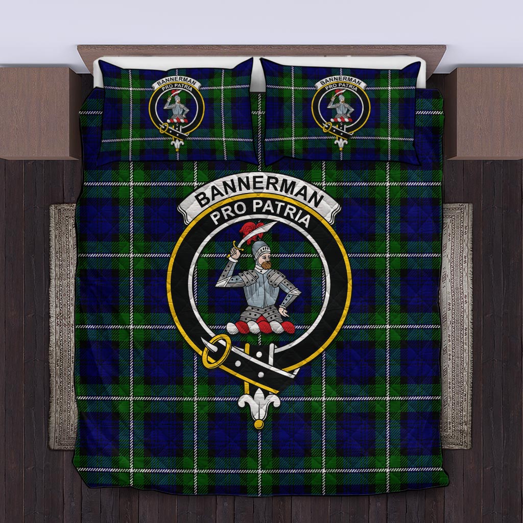 Bannerman Tartan Quilt Bed Set with Family Crest King - Tartan Vibes Clothing