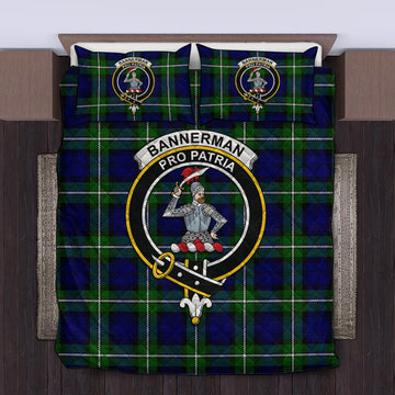Bannerman Tartan Quilt Bed Set with Family Crest King - Tartan Vibes Clothing