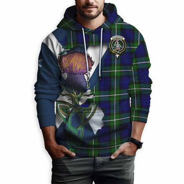 Tartan Vibes Clothing Bannerman Tartan Family Crest Hoodie Scottish Thistle Celtic Inspired