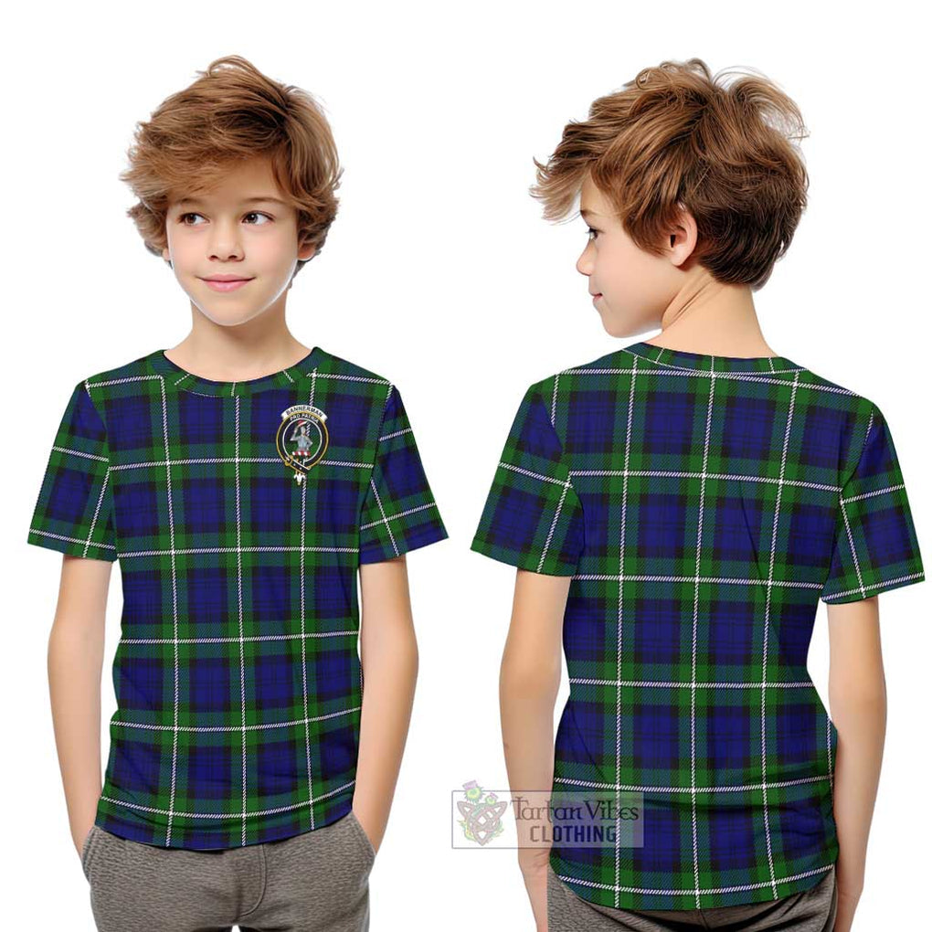 Bannerman Tartan Kid T-Shirt with Family Crest Youth XL Size14 - Tartan Vibes Clothing