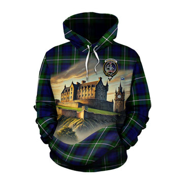 Bannerman Tartan Family Crest Cotton Hoodie with Scottish Ancient Castle Style Pullover Hoodie XS - Tartan Vibes Clothing