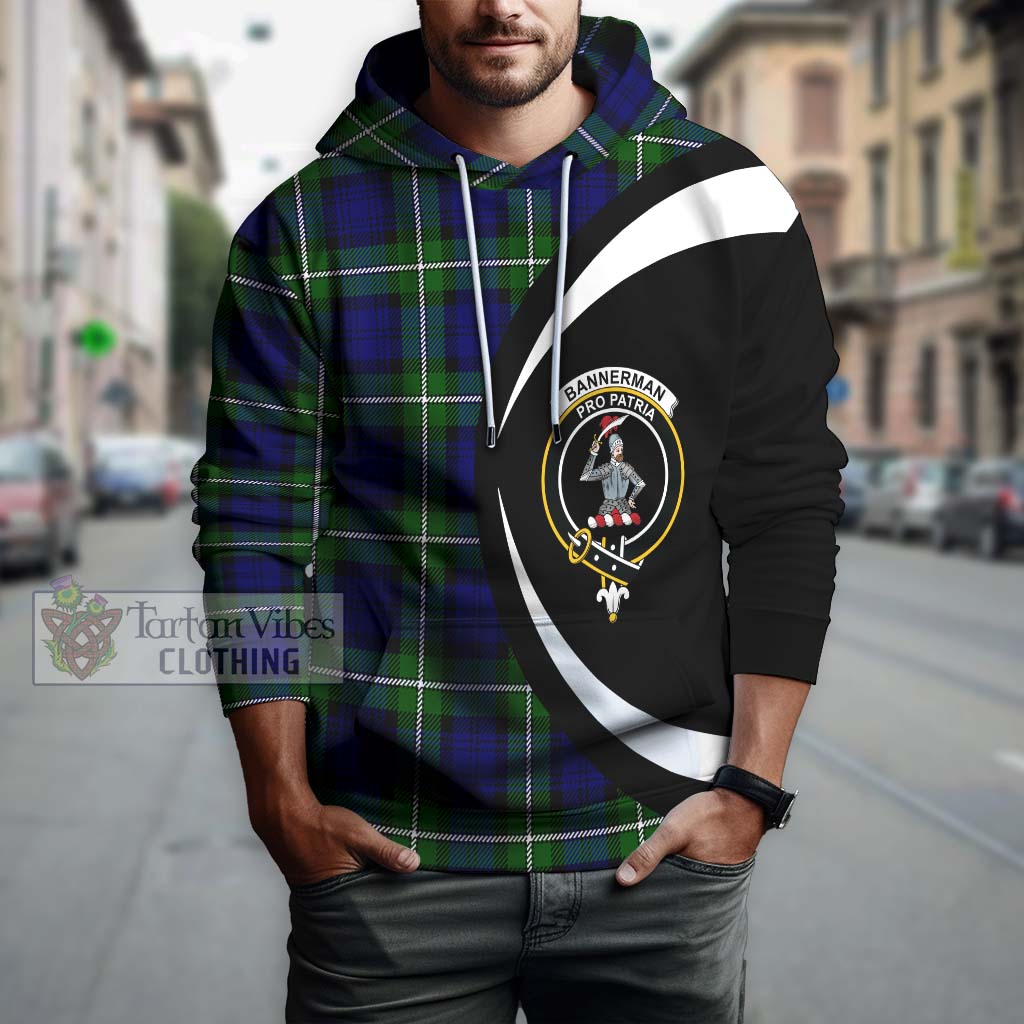 Bannerman Tartan Hoodie with Family Crest Circle Style Zip Hoodie - Tartan Vibes Clothing