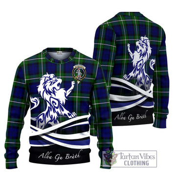 Bannerman Tartan Ugly Sweater with Alba Gu Brath Regal Lion Emblem Unisex - Tartan Vibes Clothing