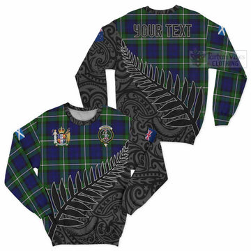 Bannerman Crest Tartan Sweatshirt with New Zealand Silver Fern Half Style Unisex - Tartan Vibes Clothing