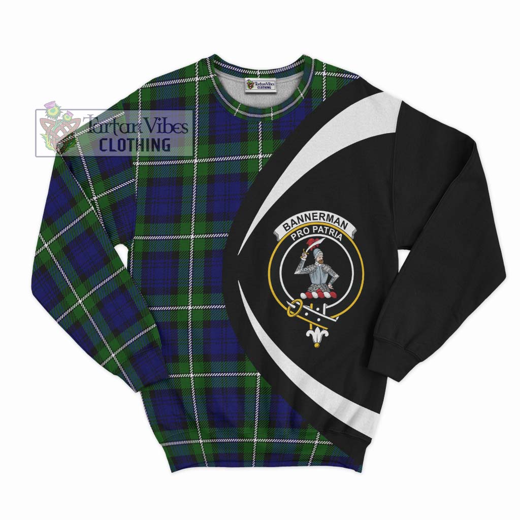 Bannerman Tartan Sweatshirt with Family Crest Circle Style Unisex - Tartan Vibes Clothing