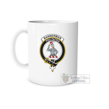 Bannerman Family Crest Ceramic Mug White - 2D-tartanvibesclothing