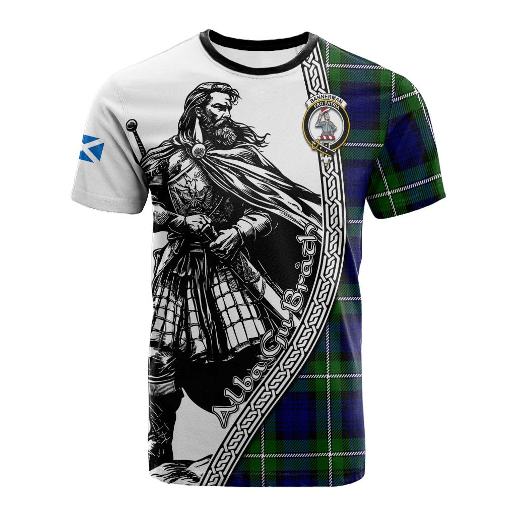 Bannerman Tartan Clan Crest Cotton T-shirt with Highlander Warrior Celtic Style Kid's Shirt - Tartan Vibes Clothing