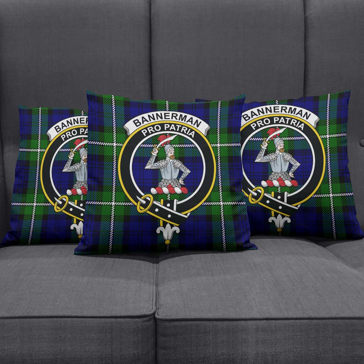 Bannerman Tartan Pillow Cover with Family Crest Rectangle Pillow Cover 51*91cm - Tartan Vibes Clothing