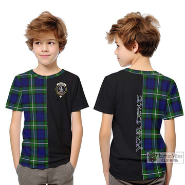 Bannerman Tartan Kid T-Shirt with Family Crest and Half Of Me Style Youth XL Size14 - Tartan Vibes Clothing