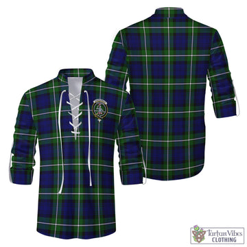 Bannerman Tartan Men's Scottish Traditional Jacobite Ghillie Kilt Shirt with Family Crest Men - Tartan Vibes Clothing