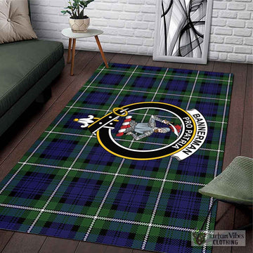 Bannerman Tartan Area Rug with Family Crest L 59*86 inch (150x220 cm) - Tartan Vibes Clothing