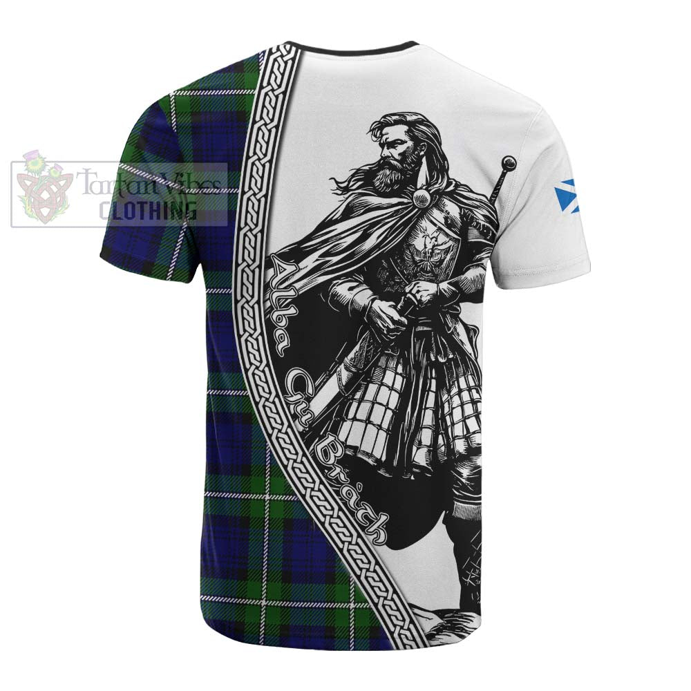 Bannerman Tartan Clan Crest Cotton T-shirt with Highlander Warrior Celtic Style - Tartan Vibes Clothing