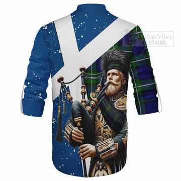 Bannerman Tartan Ghillie Kilt Shirt with Family Crest Scottish Bagpiper Vibes - Tartan Vibes Clothing