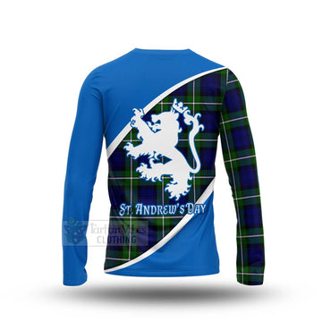 Tartan Vibes Clothing Bannerman Family Crest Tartan Long Sleeve T-Shirt Celebrate Saint Andrew's Day in Style