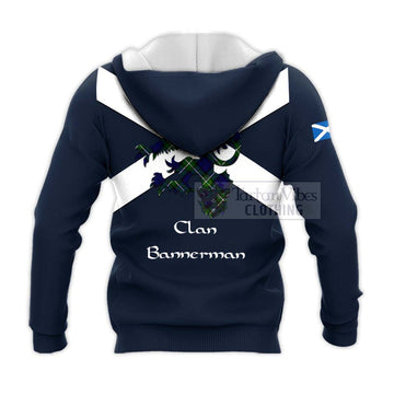 Bannerman Tartan Lion Rampant Knitted Hoodie Proudly Display Your Heritage with Alba Gu Brath and Clan Name - Tartan Vibes Clothing
