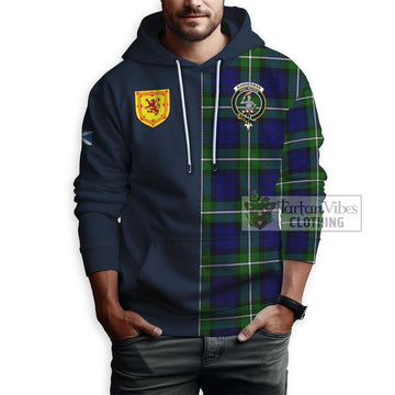 Bannerman Tartan Hoodie Alba with Scottish Lion Royal Arm Half Style - Tartan Vibes Clothing