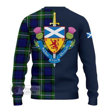 Bannerman Tartan Ugly Sweater Alba with Scottish Lion Royal Arm Half Style - Tartan Vibes Clothing