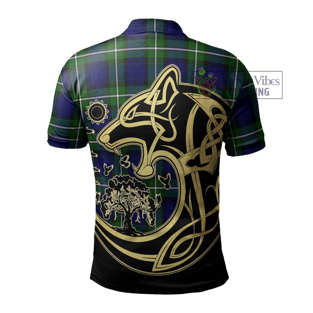 Bannerman Tartan Polo Shirt with Family Crest Celtic Wolf Style - Tartan Vibes Clothing