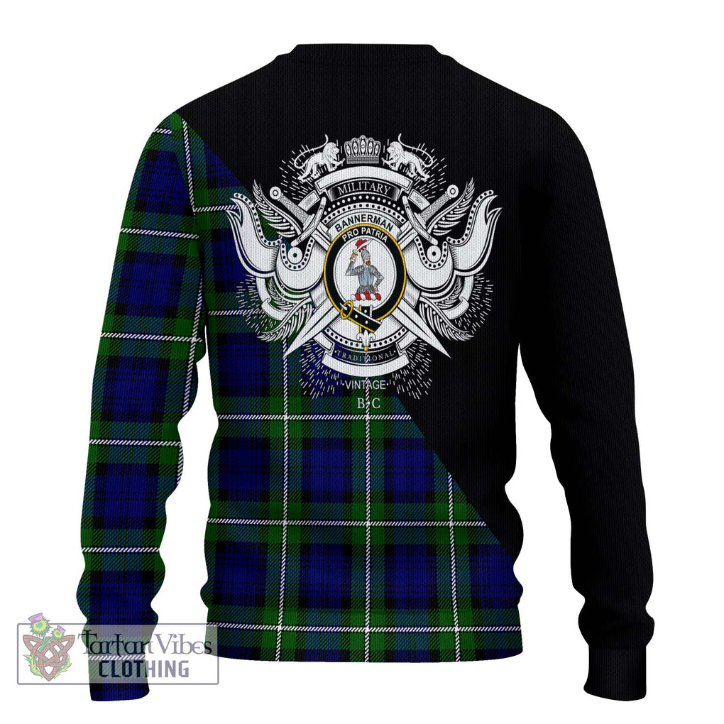 Bannerman Tartan Ugly Sweater with Family Crest and Military Logo Style - Tartan Vibes Clothing