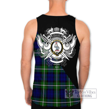 Bannerman Tartan Men's Tank Top with Family Crest and Military Logo Style - Tartan Vibes Clothing