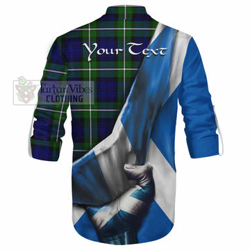 Bannerman Tartan Ghillie Kilt Shirt with Family Crest Scotland Patriotic Style - Tartan Vibes Clothing