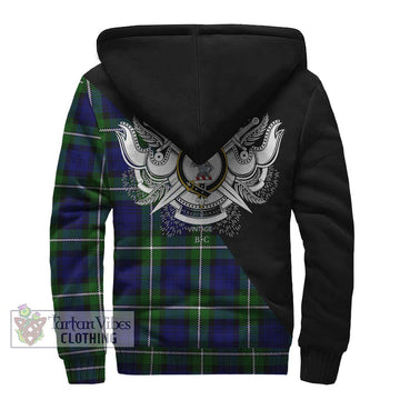 Bannerman Tartan Sherpa Hoodie with Family Crest and Military Logo Style - Tartan Vibes Clothing