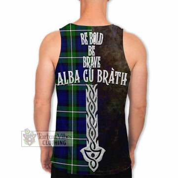 Bannerman Tartan Family Crest Men's Tank Top Alba Gu Brath Be Brave Lion Ancient Style - Tartan Vibes Clothing