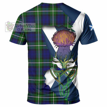 Tartan Vibes Clothing Bannerman Tartan Family Crest T-Shirt Scottish Thistle Celtic Inspired