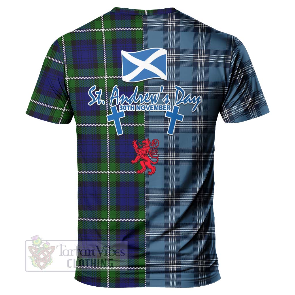 Bannerman Tartan T-Shirt Happy St. Andrew's Day Half Tartan Style - Tartan Vibes Clothing