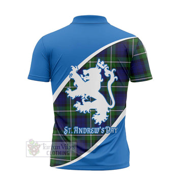Bannerman Family Crest Tartan Zipper Polo Shirt Celebrate Saint Andrew's Day in Style - Tartan Vibes Clothing