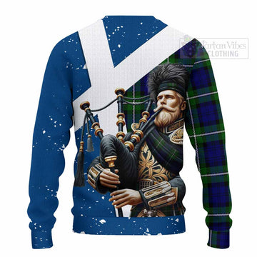 Bannerman Tartan Knitted Sweater with Family Crest Scottish Bagpiper Vibes - Tartan Vibes Clothing