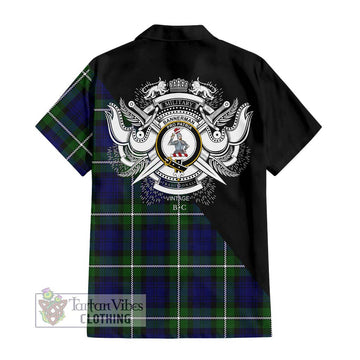 Bannerman Tartan Hawaiian Shirt with Family Crest and Military Logo Style - Tartan Vibes Clothing