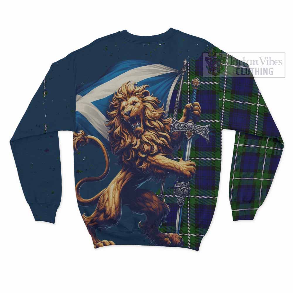 Bannerman Tartan Family Crest Sweatshirt with Scottish Majestic Lion - Tartan Vibes Clothing