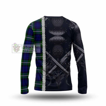 Bannerman Tartan Long Sleeve T-Shirt with Family Crest Cross Sword Thistle Celtic Vibes - Tartan Vibes Clothing