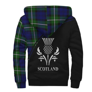 Bannerman Tartan Sherpa Hoodie with Family Crest Curve Style