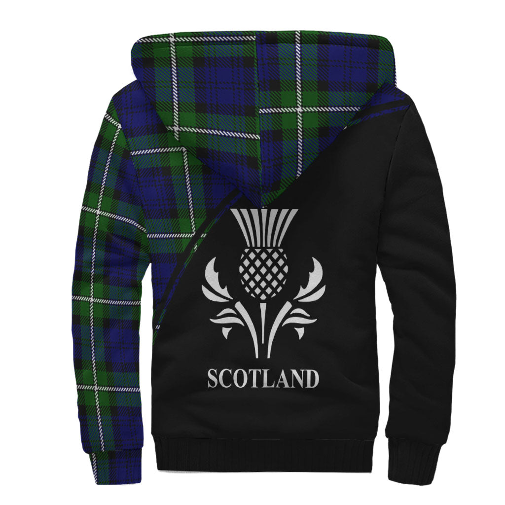 Bannerman Tartan Sherpa Hoodie with Family Crest Curve Style - Tartanvibesclothing