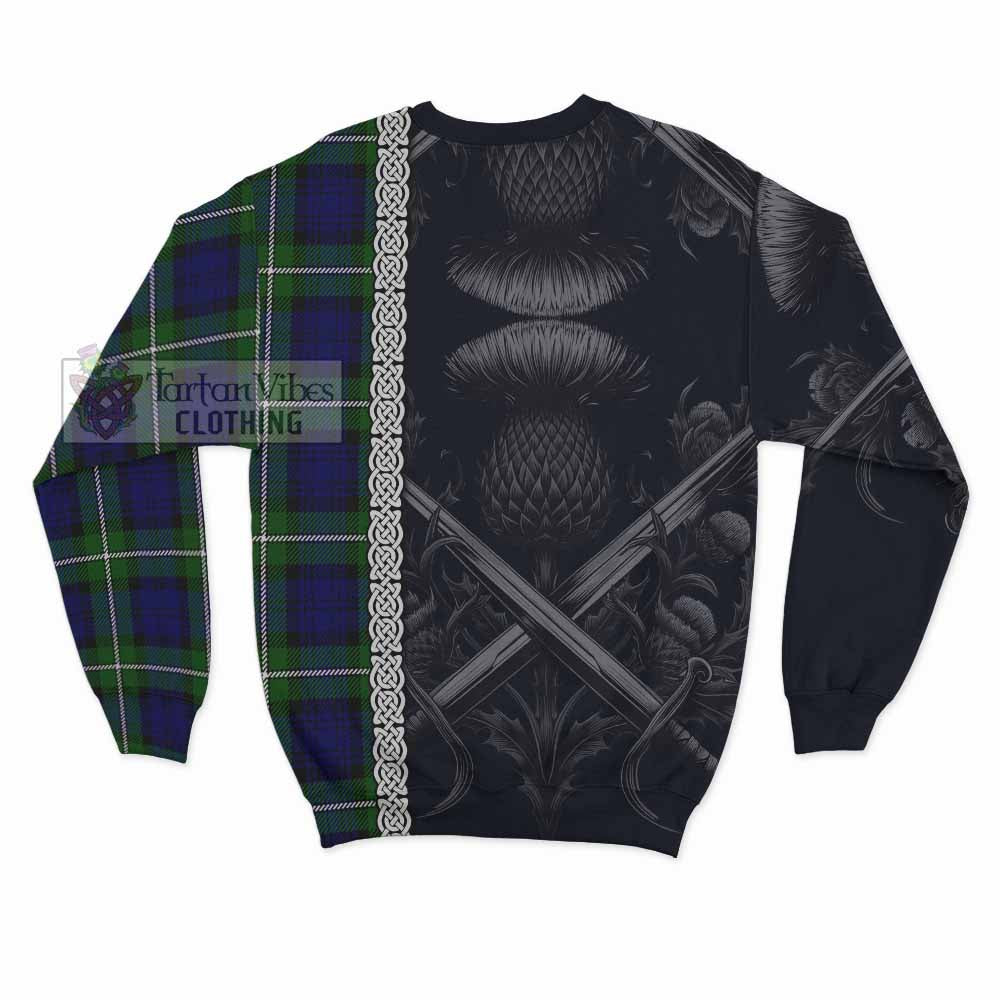 Bannerman Tartan Sweatshirt with Family Crest Cross Sword Thistle Celtic Vibes - Tartan Vibes Clothing