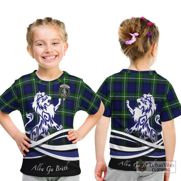 Bannerman Tartan Kid T-Shirt with Alba Gu Brath Regal Lion Emblem - Tartan Vibes Clothing