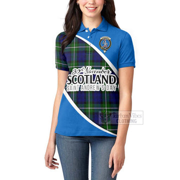 Bannerman Family Crest Tartan Women's Polo Shirt Celebrate Saint Andrew's Day in Style - Tartan Vibes Clothing