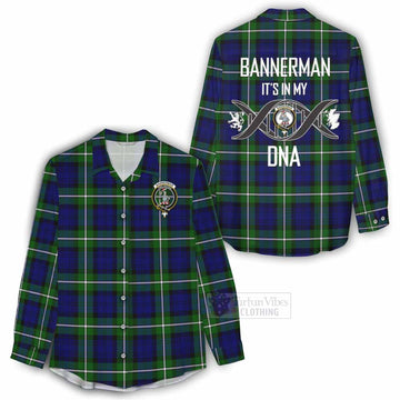 Bannerman Tartan Women's Casual Shirt with Family Crest DNA In Me Style - Tartan Vibes Clothing