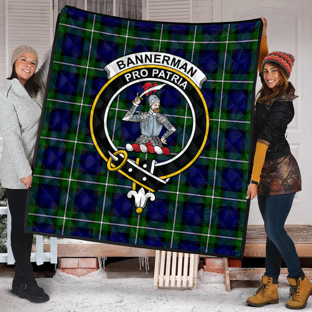 Bannerman Tartan Quilt with Family Crest - Tartanvibesclothing