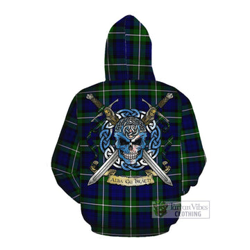 Bannerman Tartan Cotton Hoodie with Family Crest Celtic Skull Style Pullover Hoodie - Tartan Vibes Clothing