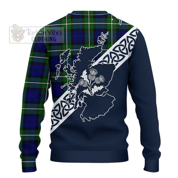 Bannerman Tartan Ugly Sweater Featuring Thistle and Scotland Map - Tartan Vibes Clothing