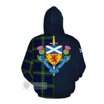Bannerman Tartan Cotton Hoodie Alba with Scottish Lion Royal Arm Half Style Pullover Hoodie - Tartan Vibes Clothing