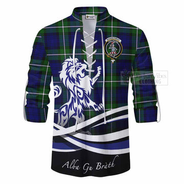Bannerman Tartan Ghillie Kilt Shirt with Alba Gu Brath Regal Lion Emblem - Tartan Vibes Clothing