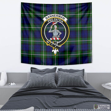 Bannerman Tartan Tapestry Wall Hanging and Home Decor for Room with Family Crest